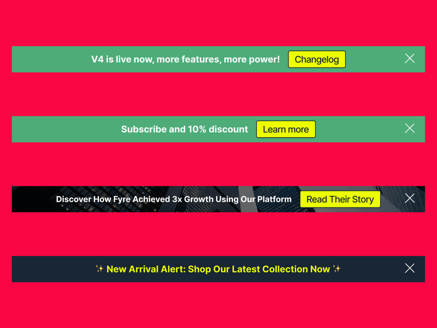 Promote specials, announcements, or calls-to-action