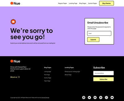 Nue Email backup unsubscribe page x 1920px