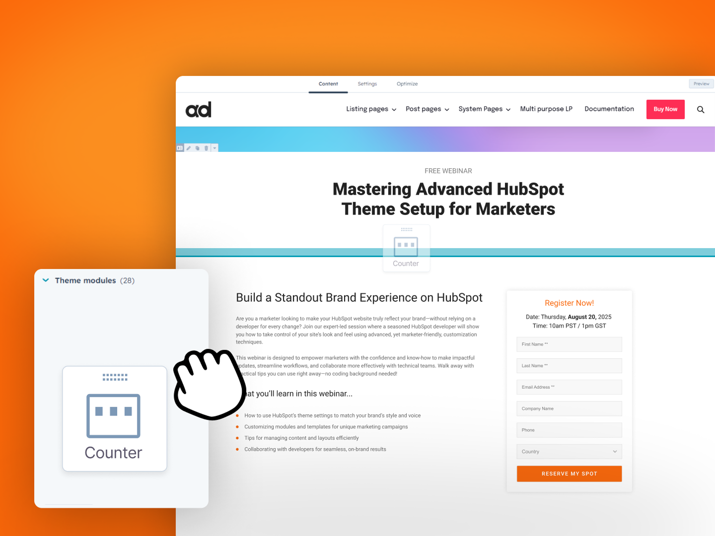 Easily integrate with your existing landing pages